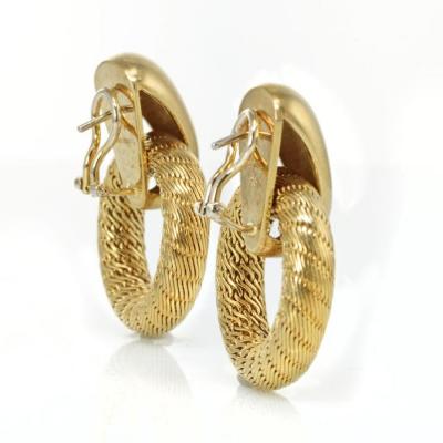  Tiffany Co TIFFANY CO 18K YELLOW GOLD DOOR KNOCKER VINTAGE EARRINGS
