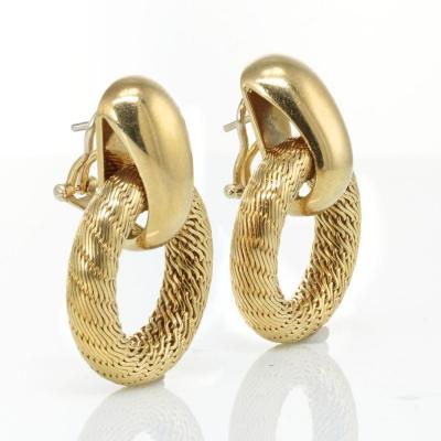  Tiffany Co TIFFANY CO 18K YELLOW GOLD DOOR KNOCKER VINTAGE EARRINGS