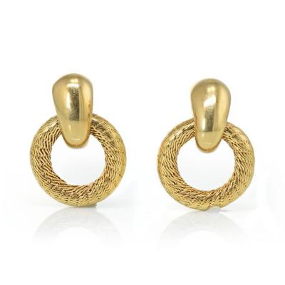  Tiffany Co TIFFANY CO 18K YELLOW GOLD DOOR KNOCKER VINTAGE EARRINGS