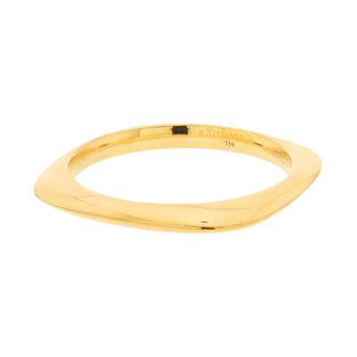  Tiffany Co TIFFANY CO 18K YELLOW GOLD SOFT SQUARE BANGLE BRACELET