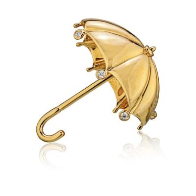  Tiffany Co TIFFANY CO 18K YELLOW GOLD VINTAGE DIAMOND UMBRELLA BROOCH