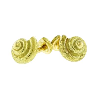  Tiffany Co TIFFANY CO 18KT GOLD SEASHELL CUFFLINKS