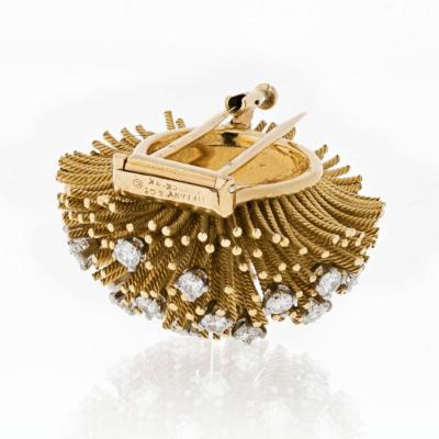  Tiffany Co TIFFANY CO 1960S 18K YELLOW GOLD SEA URCHIN DIAMOND BROOCH