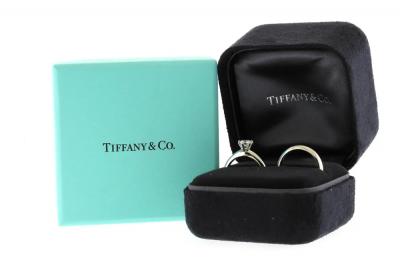  Tiffany Co TIFFANY CO 61 CARAT DIAMOND KNIFE EDGE ENGAGEMENT RING AND WEDDING BAND