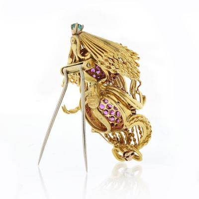  Tiffany Co TIFFANY CO CIRCA 1970S 18K YELLOW GOLD RUBY ASIAN GUY BROOCH