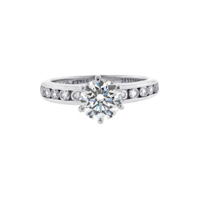  Tiffany Co TIFFANY CO CLASSIC DIAMOND SOLITAIRE ENGAGEMENT BAND RING SET
