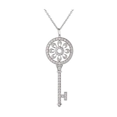  Tiffany Co TIFFANY CO PLATINUM DIAMOND PETALS KEY PENDANT