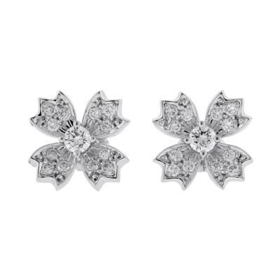  Tiffany Co TIFFANY CO SNOWFLAKE FLORET DIAMOND STUD EARRINGS