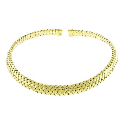  Tiffany Co TIFFANY CO VANNERIE MESH YELLOW GOLD NECKLACE CHOKER