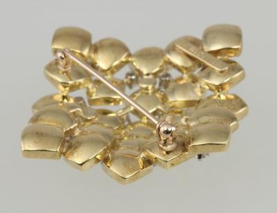  Tiffany Co TIFFANY GOLD GEOMETRICAL BROOCH WITH DIAMONDS