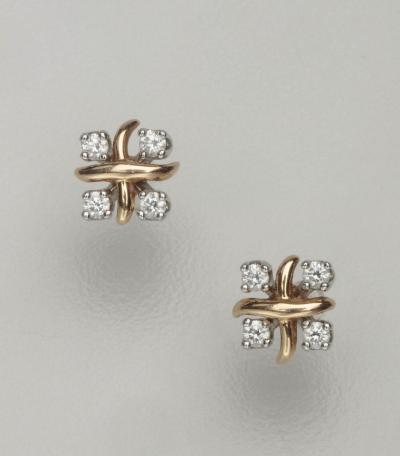 Tiffany Co Tiffany 18kt Platinum X earrings with Diamonds Jean Schlumberger