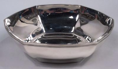  Tiffany Co Tiffany American Art Deco Hexagonal Sterling Silver Bowl
