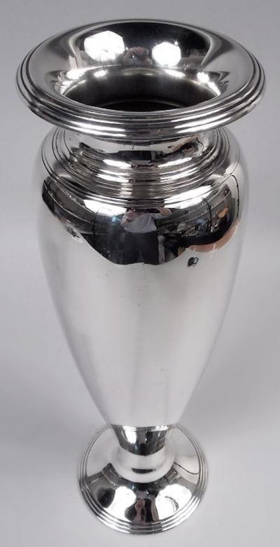  Tiffany Co Tiffany American Modern Sterling Silver 16 Inch Vase