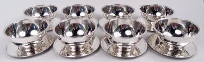  Tiffany Co Tiffany Art Deco Craftsman Hand Hammered Sterling Silver Dessert Set