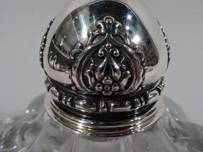  Tiffany Co Tiffany Art Nouveau Sterling Silver and Engraved Glass Inkwell