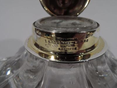  Tiffany Co Tiffany Art Nouveau Sterling Silver and Engraved Glass Inkwell