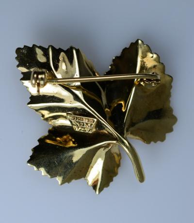 Tiffany Co Tiffany Brooch in the form of a Leaf