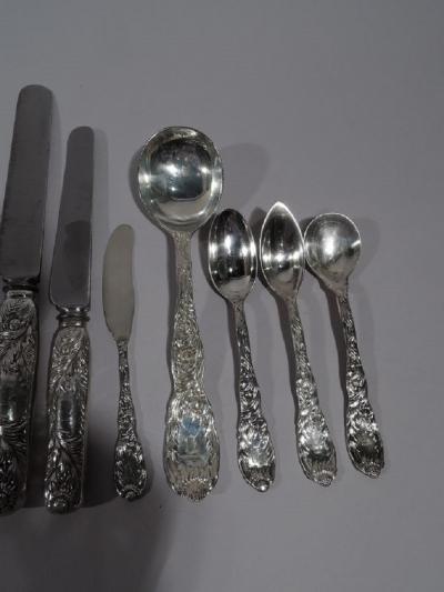  Tiffany Co Tiffany Chrysanthemum Sterling Silver Dinner Set with 145 Pieces