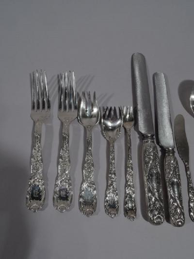  Tiffany Co Tiffany Chrysanthemum Sterling Silver Dinner Set with 145 Pieces