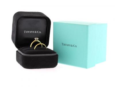  Tiffany Co Tiffany Co 0 75ct Diamond 18 karat Wedding Set Knife Edge Solitaire Band