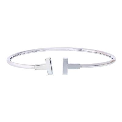  Tiffany Co Tiffany Co 18K White Gold T Collection Bangle Bracelet