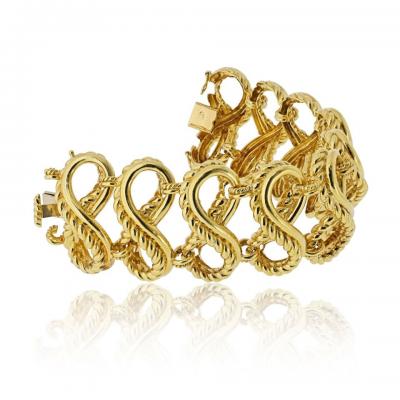  Tiffany Co Tiffany Co 18K Yellow Gold 1970s Cage Link 1 5in Wide Bracelet