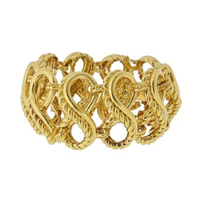  Tiffany Co Tiffany Co 18K Yellow Gold 1970s Cage Link 1 5in Wide Bracelet
