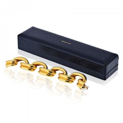  Tiffany Co Tiffany Co 18K Yellow Gold 1970s Open Link Drapes Bracelet