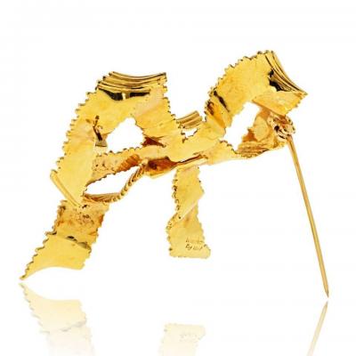  Tiffany Co Tiffany Co 18K Yellow Gold Bow Ribbon Brooch