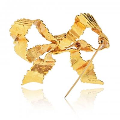  Tiffany Co Tiffany Co 18K Yellow Gold Bow Ribbon Brooch