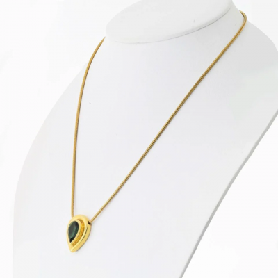  Tiffany Co Tiffany Co 18K Yellow Gold Paloma Picasso Green Tourmaline Necklace