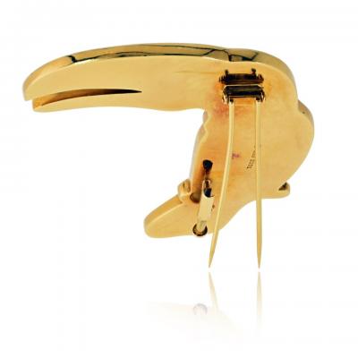  Tiffany Co Tiffany Co 18K Yellow Gold Toucan Enamel Bird Brooch