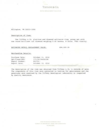  Tiffany Co Tiffany Co 2 Carat Diamond Solitaire Ring