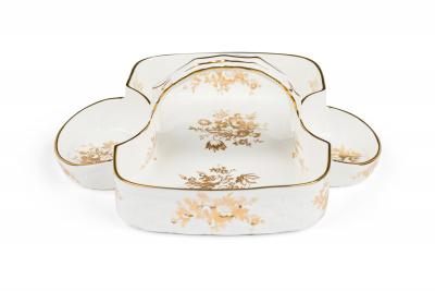  Tiffany Co Tiffany Co American Mid Century White Ceramic Picnic Tray with Handles
