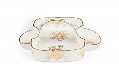  Tiffany Co Tiffany Co American Mid Century White Ceramic Picnic Tray with Handles