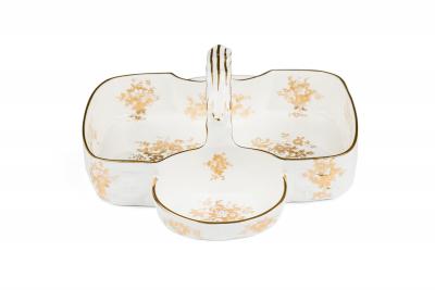  Tiffany Co Tiffany Co American Mid Century White Ceramic Picnic Tray with Handles