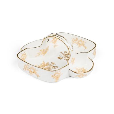  Tiffany Co Tiffany Co American Mid Century White Ceramic Picnic Tray with Handles