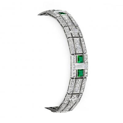 Tiffany Co Tiffany Co Art Deco Emerald and Diamond Bracelet