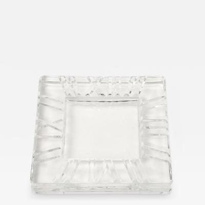  Tiffany Co Tiffany Co Atlas Crystal Cigar Ashtray Square Roman Numeral Catchall Signed