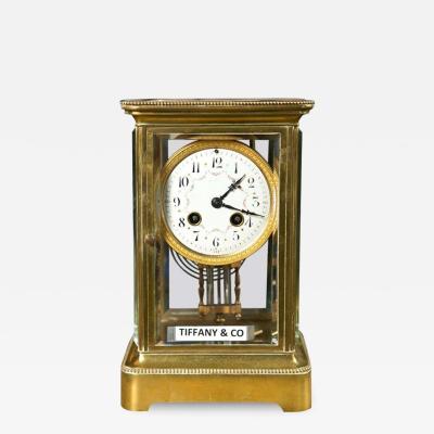  Tiffany Co Tiffany Co Carriage Clock Brass Glass France 1930s