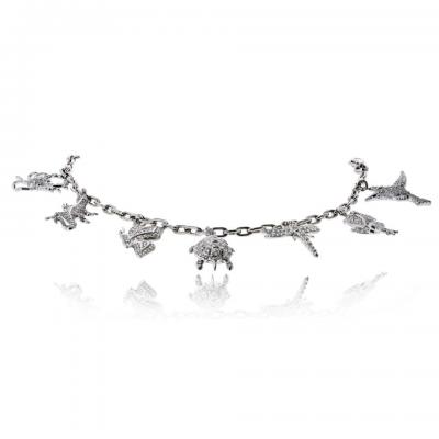  Tiffany Co Tiffany Co Charm Platinum 7 Charm Diamond Bracelet