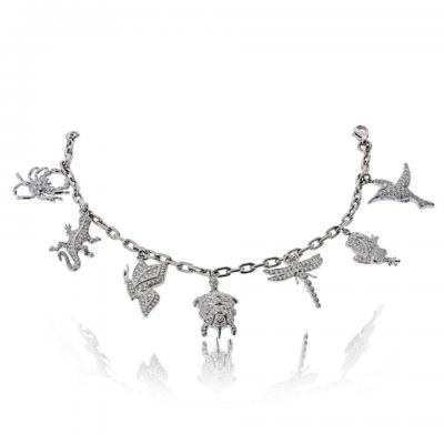  Tiffany Co Tiffany Co Charm Platinum 7 Charm Diamond Bracelet