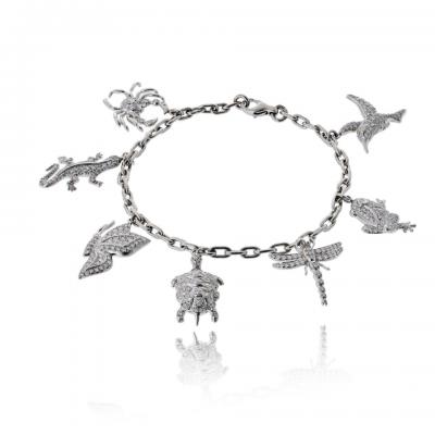  Tiffany Co Tiffany Co Charm Platinum 7 Charm Diamond Bracelet