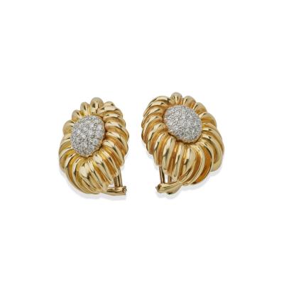  Tiffany Co Tiffany Co Diamond Flower Clip Earrings