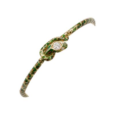  Tiffany Co Tiffany Co Enamel and Diamond Snake Bracelet