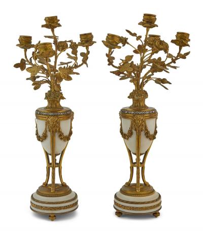  Tiffany Co Tiffany Co French Louis XVI Clock Garniture Set Bronze Marble France