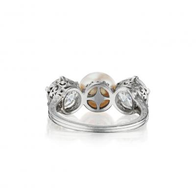  Tiffany Co Tiffany Co Natural Pearl and Diamond Ring