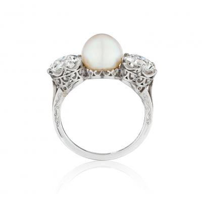  Tiffany Co Tiffany Co Natural Pearl and Diamond Ring
