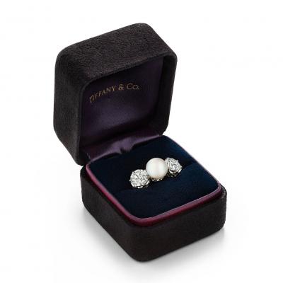  Tiffany Co Tiffany Co Natural Pearl and Diamond Ring