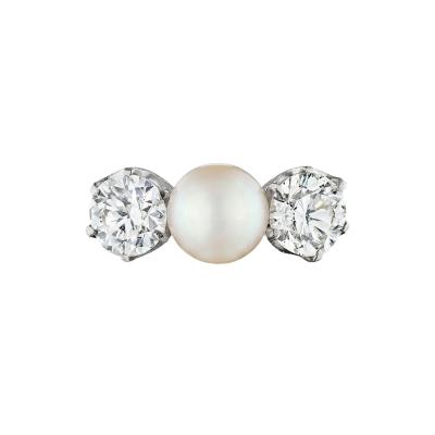  Tiffany Co Tiffany Co Natural Pearl and Diamond Ring